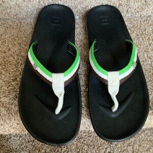 Hugo Boss Men's Green & White Flip Flop Thong Sandals -